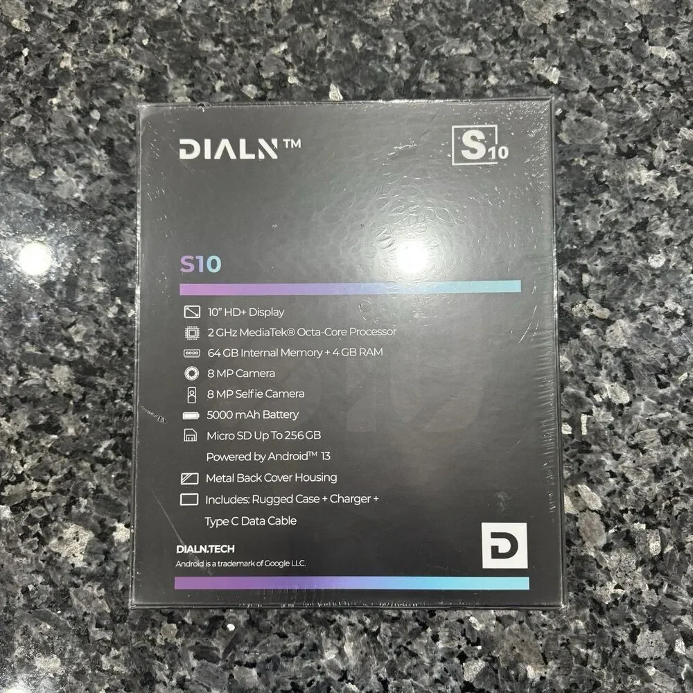 BRAND NEW - DIALN S10 Tablet 4G + WIFI - 64 GB & 4GB RAM - Unlocked- 10” Screen